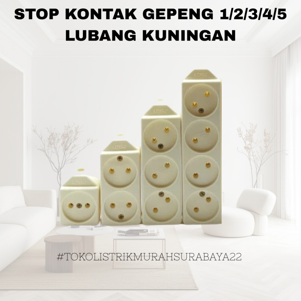 Stop Kontak Gepeng 2/3/4 Lubang / Terminal Kuningan