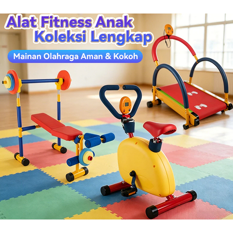 Alat Fitness Anak Gym Mainan Olahraga Anak - Sepeda Statis / Treadmill / Angkat Beban