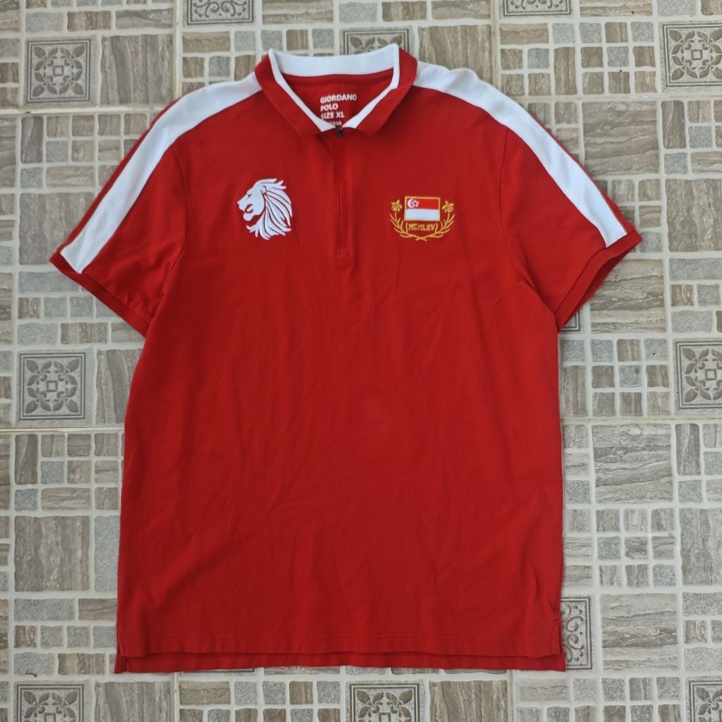 GIORDANO Singapore Half Zip Polo Shirt Original