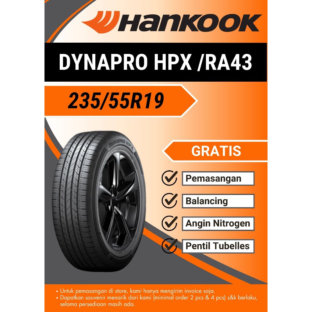 Ban mobil Hankook 235/55R19 RA43 DYNAPRO HPX Tubelles, 235-55-19, 2355519, 235/55/19, 235 55 19