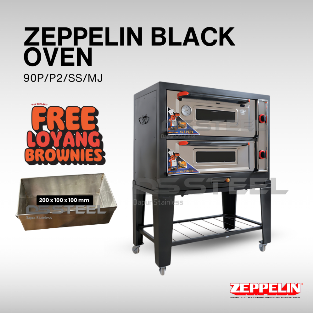 Zeppelin 90P/P2/SS/MJ Oven Gas 90L Hitam - Ukuran 100cm