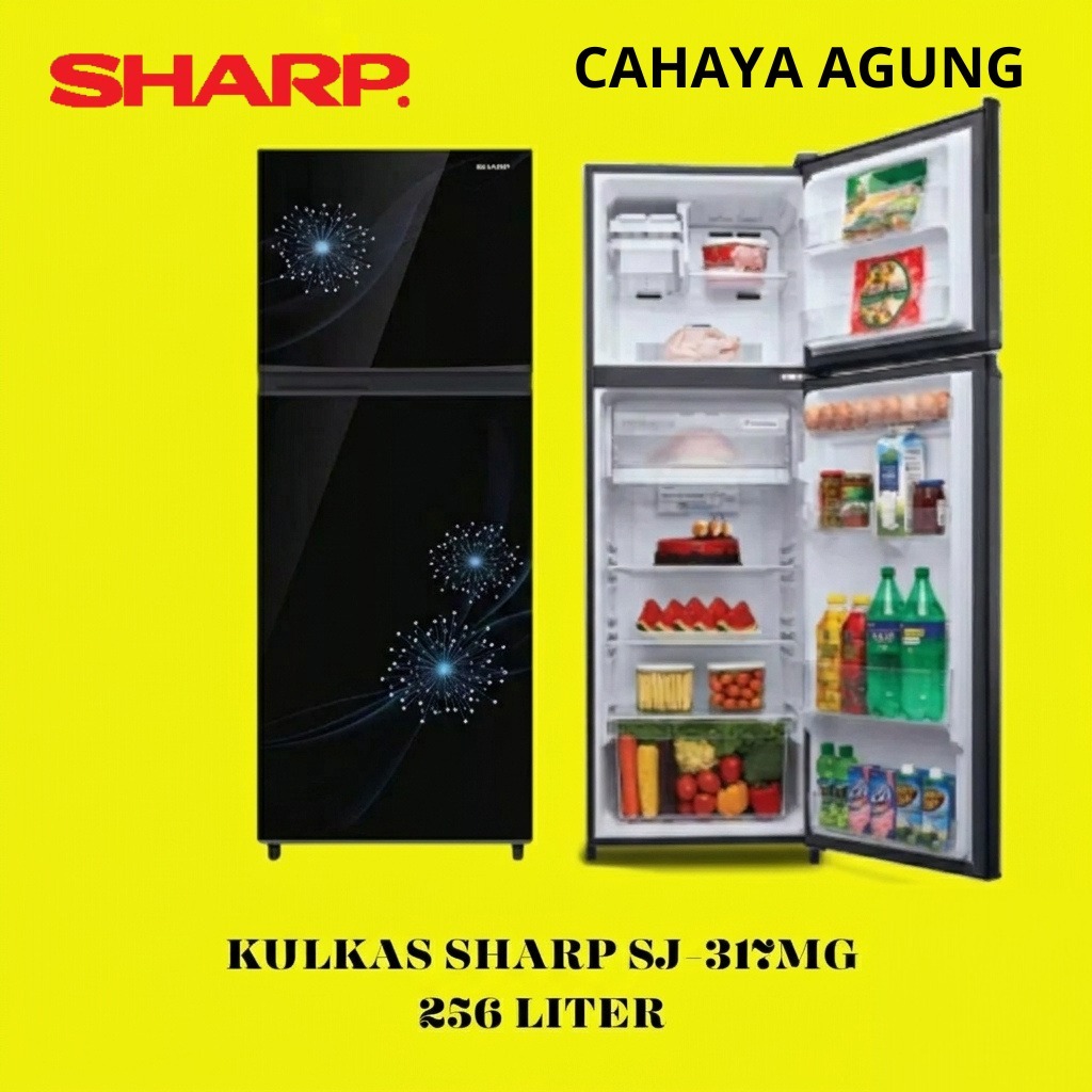 KULKAS SHARP SJ 317 MG LEMARI ES 2 PINTU SJ317MG SJ 317MG / KULKAS 2 PINTU SHARP SJX 317 MG DB/DP 25