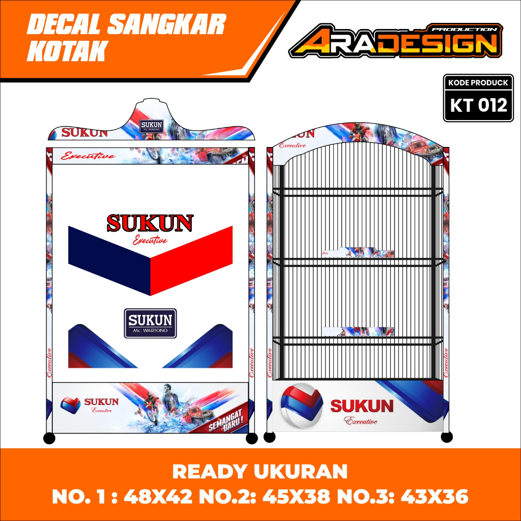 Stiker Sangkar Kotak Decal Sangkar Burung Model Terbaru Motif Sukun Executive