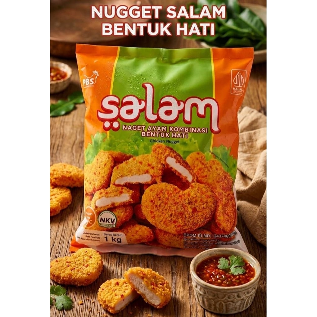 Nugget Salam Hati 1kg | nugget bentuk hati | nugget love