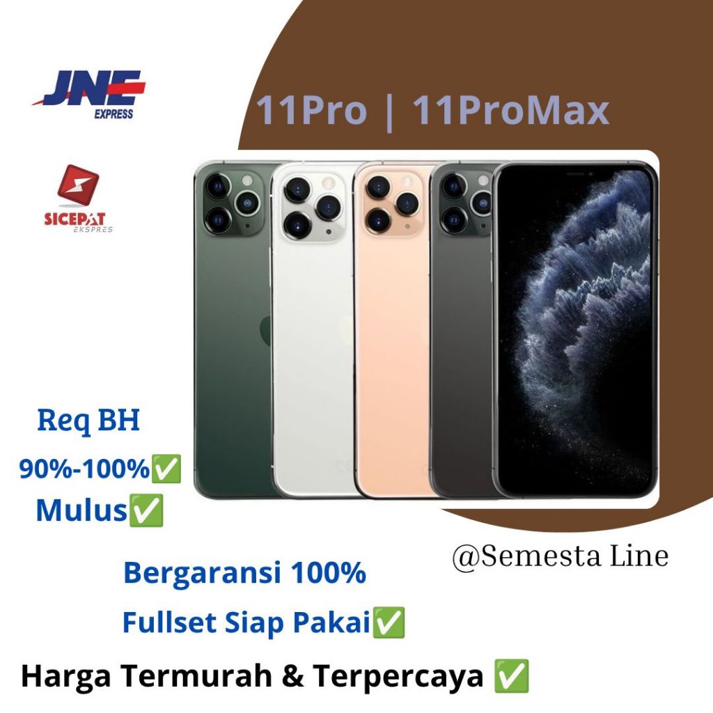 iPhone 11Pro&11ProMax 64GB/128GB/256GB/512GB Second Original Mulus 100% Bergaransi dan Fullset