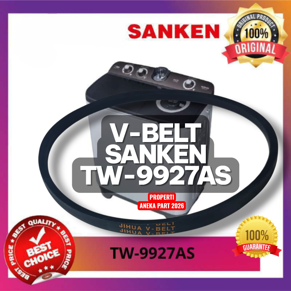 VANBELT MESIN CUCI SANKEN TW-9927AS V BELT VBELT TW 9927AS TW9927AS