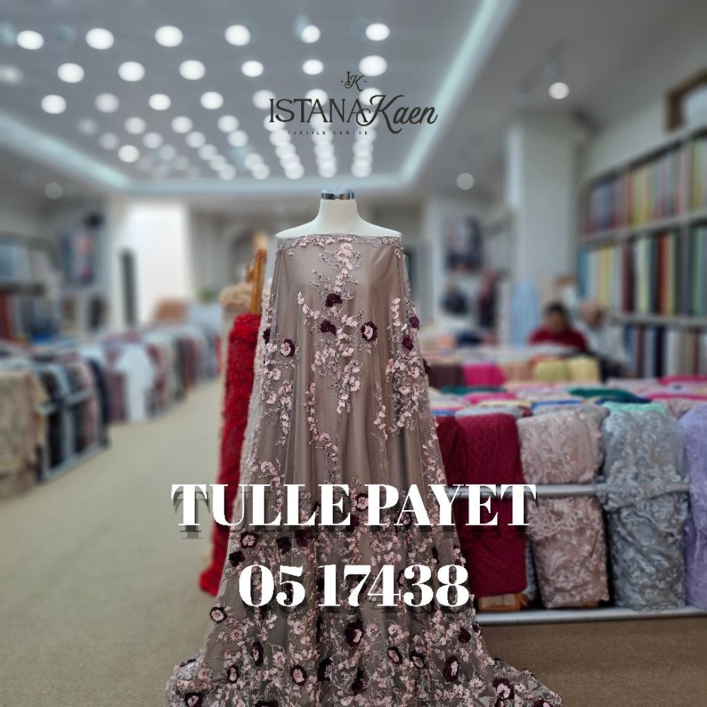 Tulle Payet | Tulle Payet 3D | Tulle Flower | Lace Flower | Kain Kebaya -ISTANAKAEN