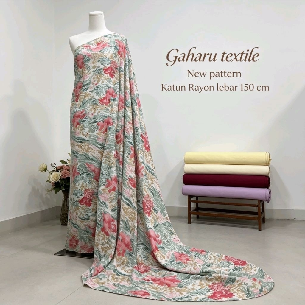 bahan katun rayon viscose - rayon viscose motif - rayon viscose meteran (CTK)
