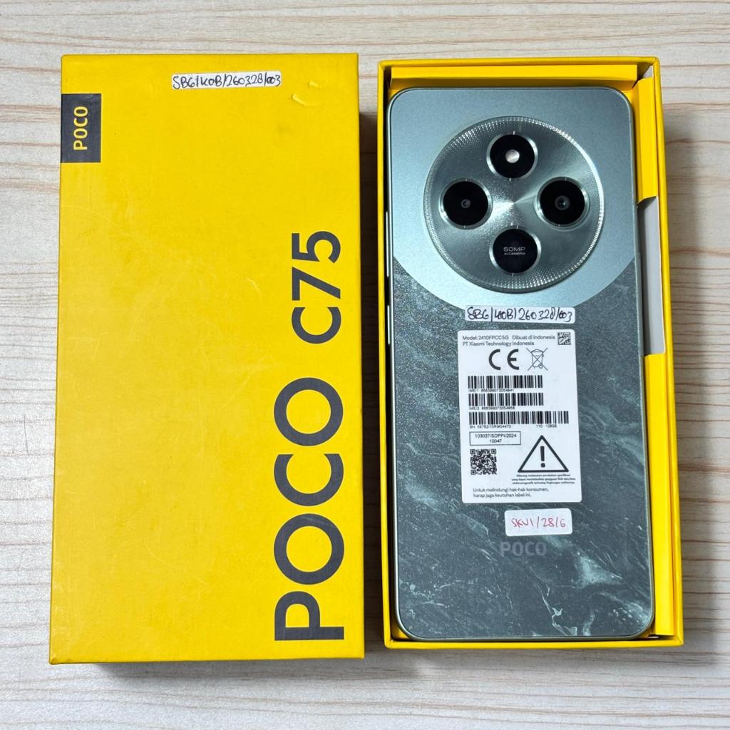 POCO C75 RAM 6GB/128GB – Mulus Like New, HP + Dus, Memori Besar