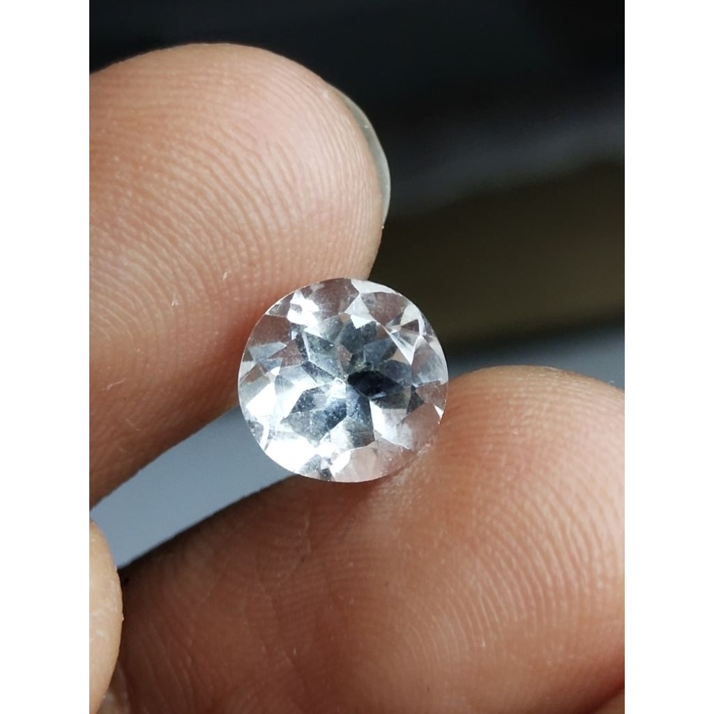 Natural Rock Crystal Quartz Memo 8 x 8 x 5 mm 2.25 Ct Kinyang Air Round Cutting NTD YGL 2534