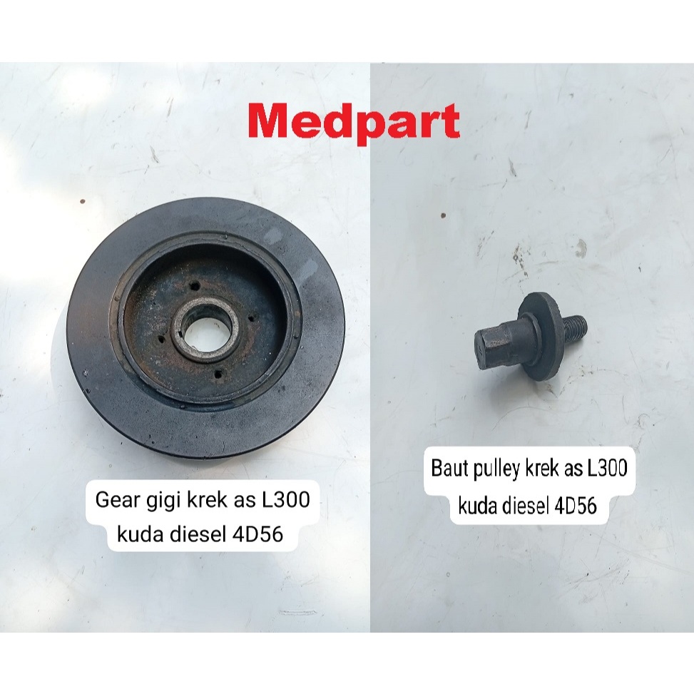 Baut Bolt Pulley Puli Poli Krek Kruk As Crankshaft Mitsubishi L300 Kuda Diesel 4D56 Copotan Original