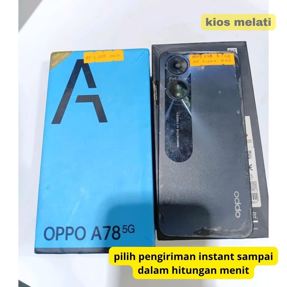 HANDPHONE HP SECOND OPPO A78 5G RAM  8/128 GB SEKEN OPPO