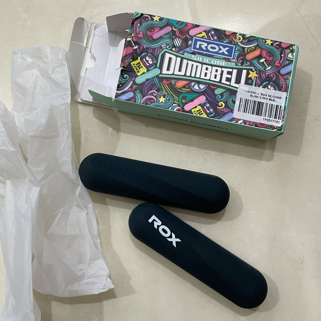 ROX Dumbell Silicone Bline 0.5kg - Black