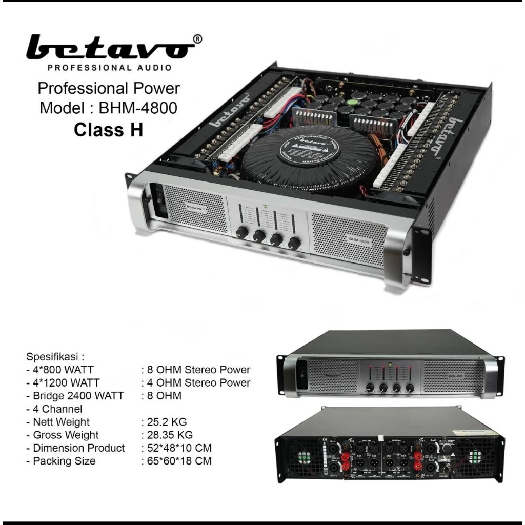 Power Amplifier BETAVO BHM-4800 /4 Channel power betavo bhm4800 original betavo
