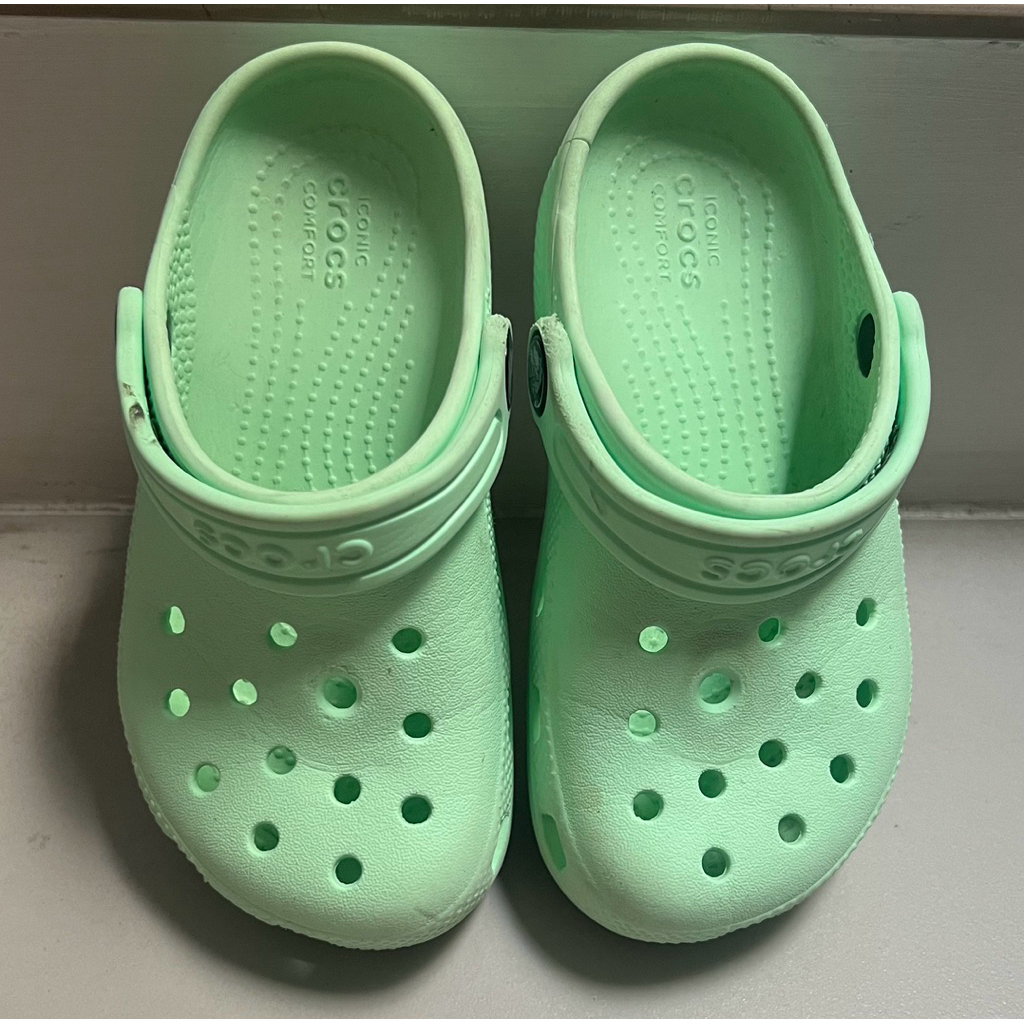 Preloved original crocs green hijau sandal anak sendal anak original crocs