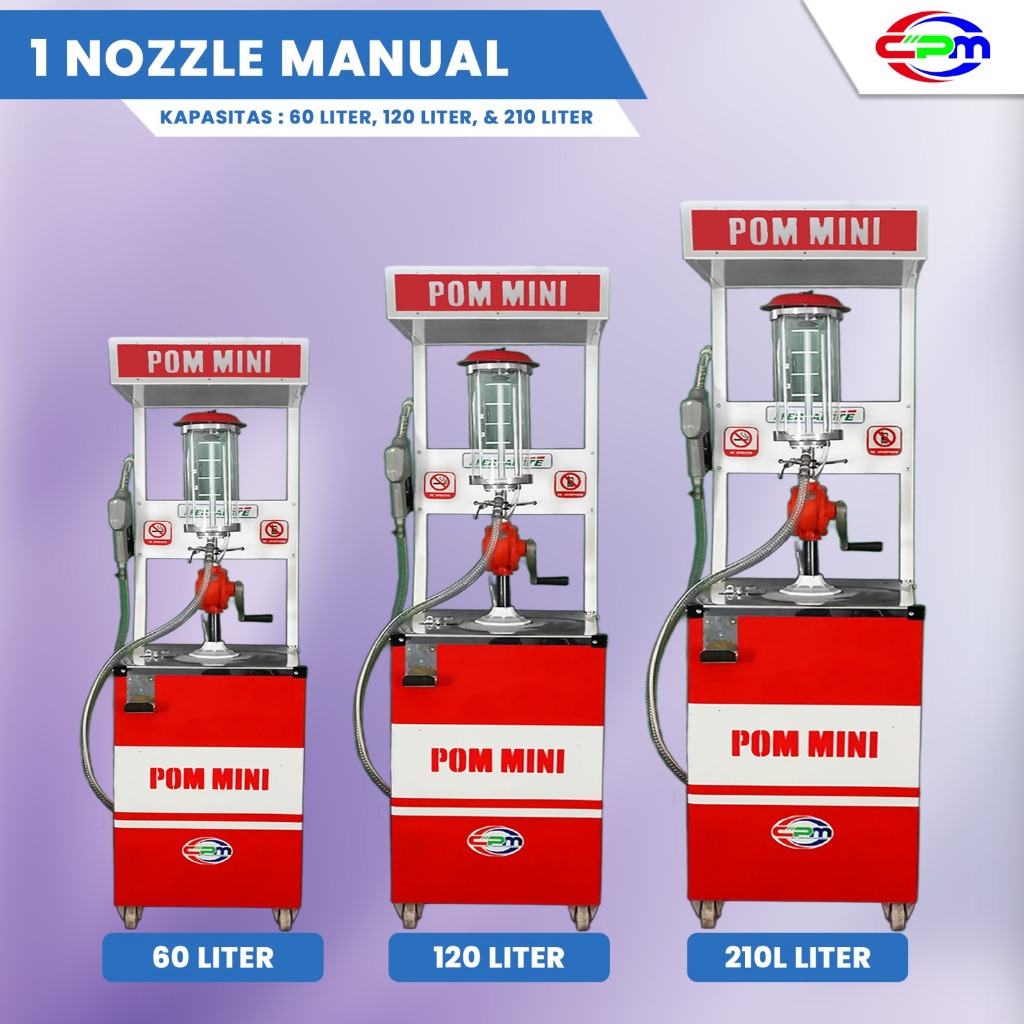 Pom Mini - Pertamini Manual 1 Nozzle Kapasitas 60/110/210 Liter