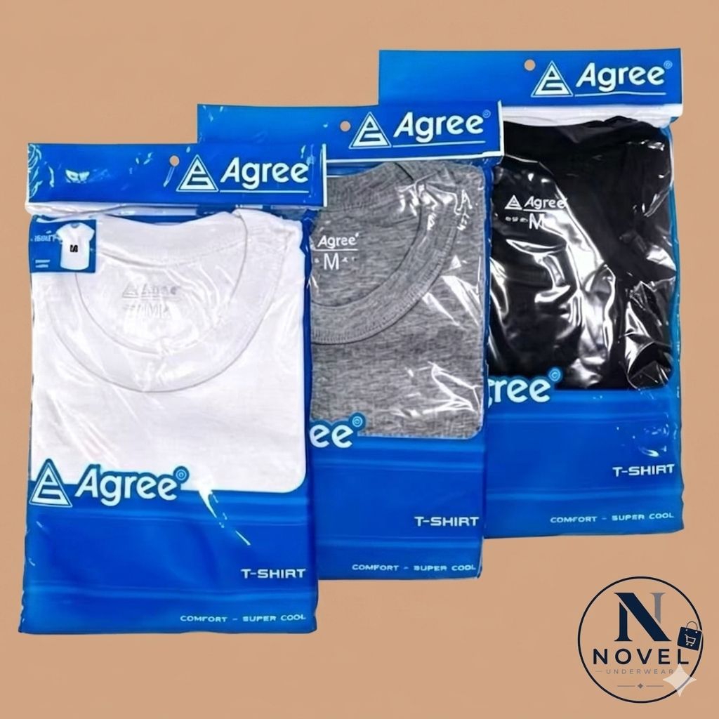 ORIGINAL ( 3 pc ) KAOS DALAM PRIA AGREE SA-006 KAOS OBLONG O-NECK / KAOS PRIA AGREE SA 006