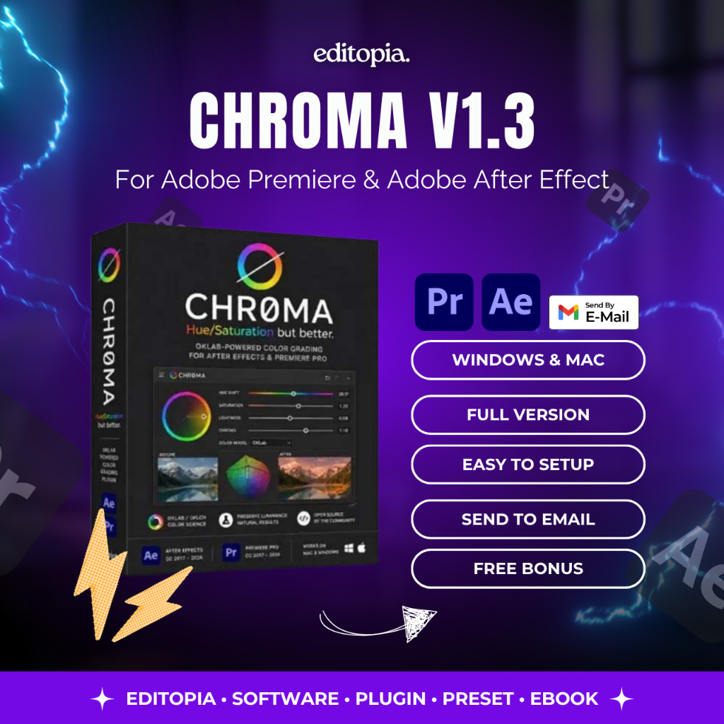 (Win/Mac) CHROMA v1.3 - Best Plugin Hue/Saturation For After Effect & Premiere Pro