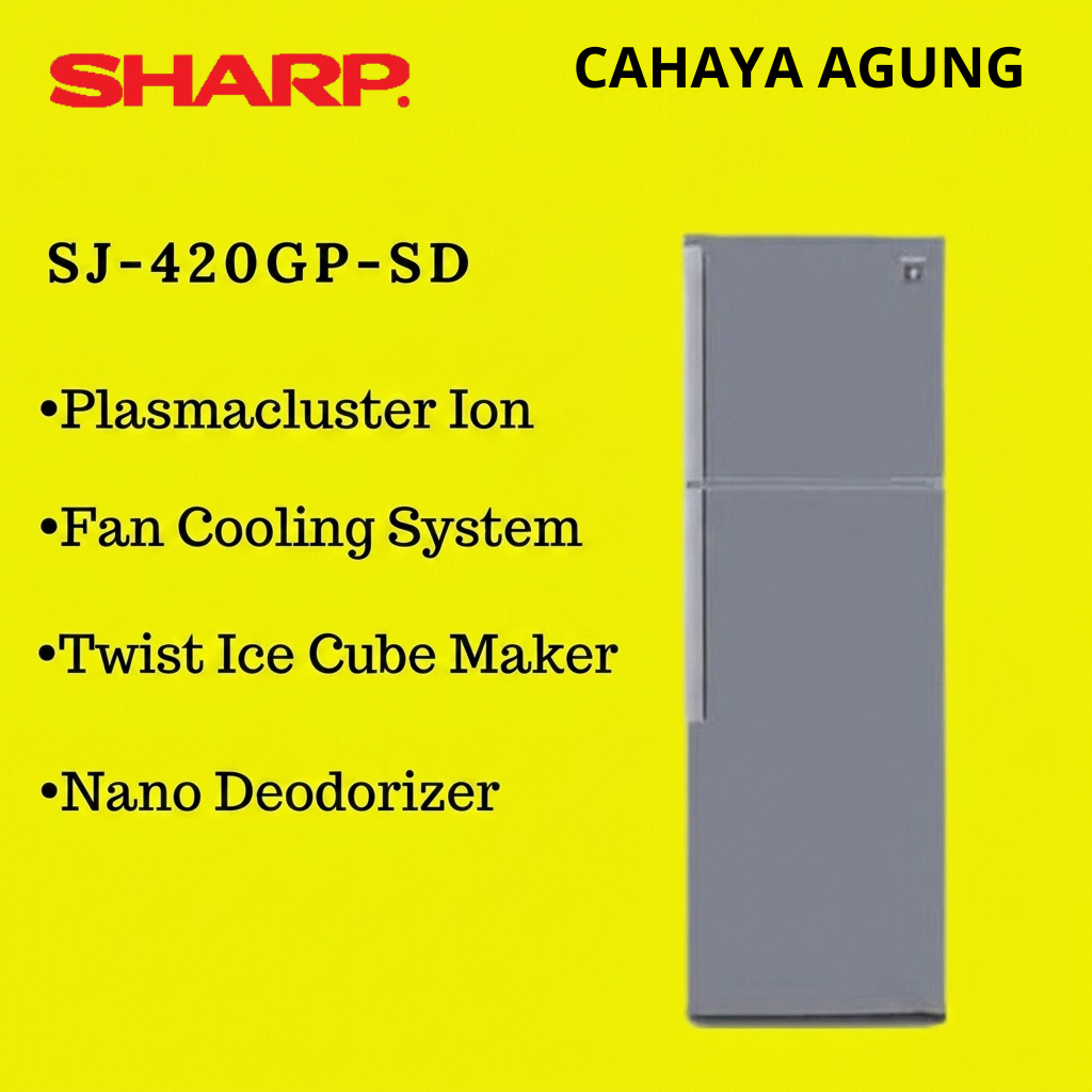 KULKAS SHARP SJ 420 GPSD LEMARI ES 2 Pintu SJ420GPSD SJ 420GPSD PLASMA