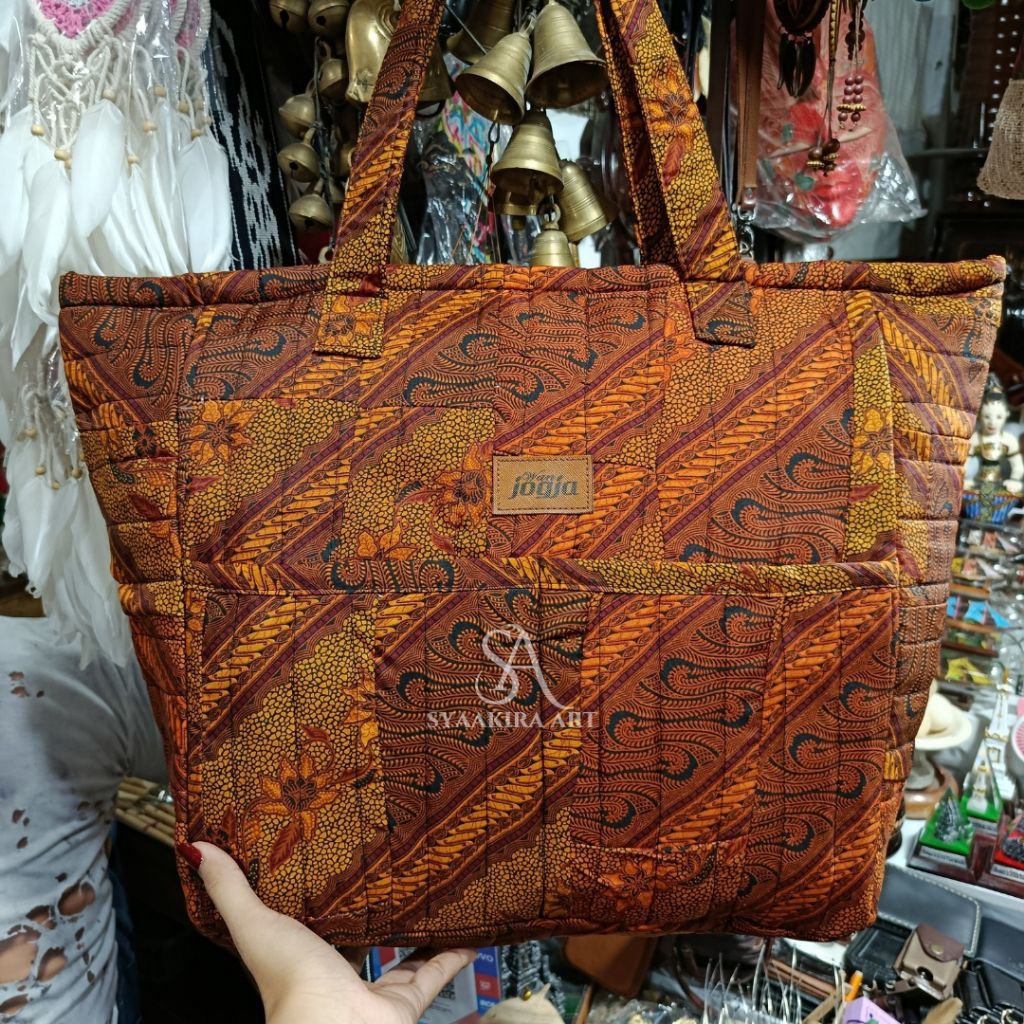 syaakira.art || Totebag Tas Ibu Batik Jumbo Kantong saku double SOUVENIR DAN OLEH-OLEH KHAS JOGJA