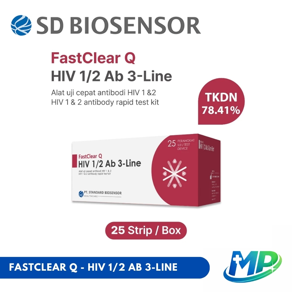 SD BIOSENSOR FASTCLEAR Q HIV 1/2 Ab 3-Line RAPID TEST KIT