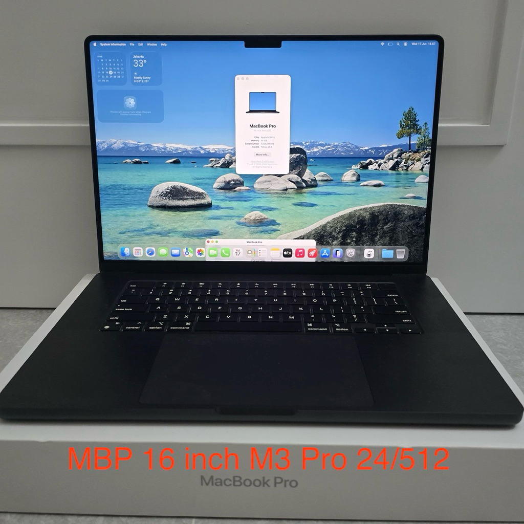 Jual Macbook Pro M3 Pro 16 inch 18/512 Space Black Ram 18GB SSD 512GB Fullset