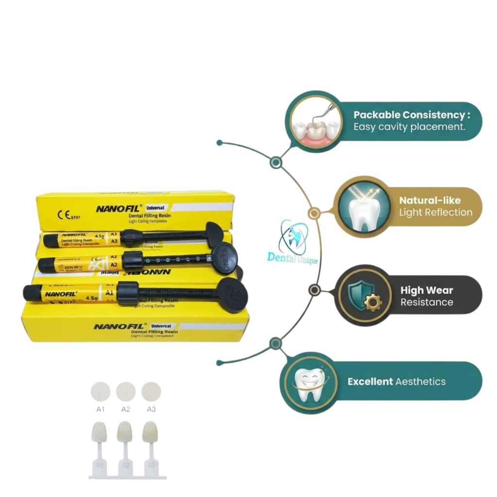 COMPOSITE NANOFILL M1 PLUS VENEER / A1 / A2 / A3  RESIN COMPOSITE VENEER GIGI LASER DENTAL LEM BEHEL