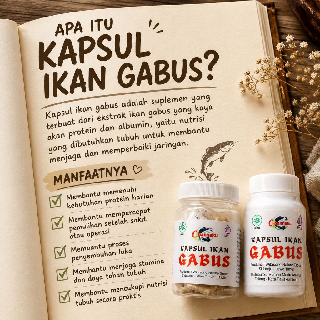 Albumin ikan gabus-Kapsul Ikan Gabus original isi 60&100 pil