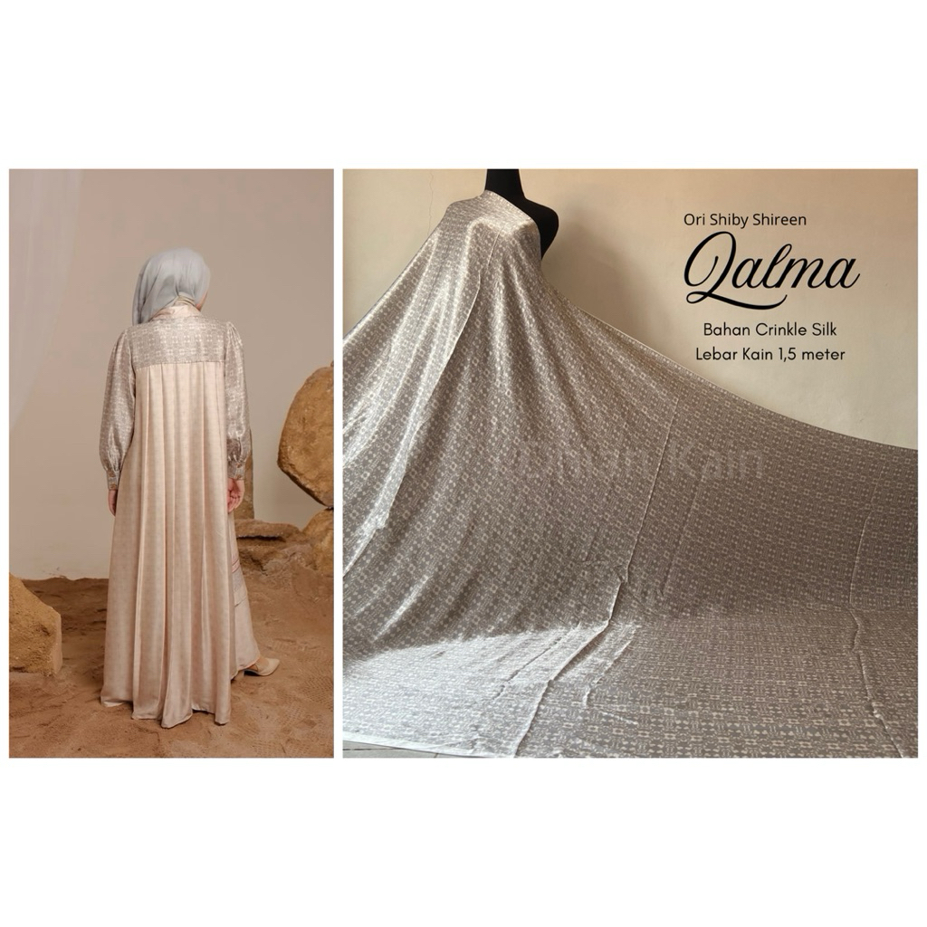 Kain Ori Shiby Shireen Motif Qalma Bahan Crinkle Silk