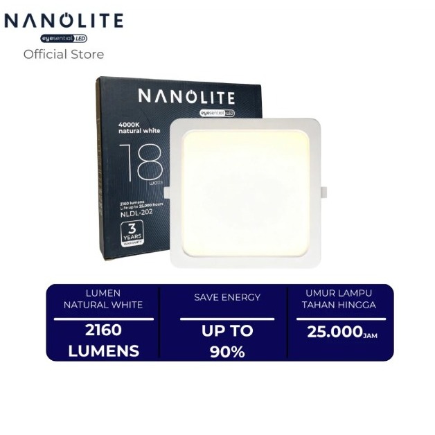 NANOLITE DL 18W-8 INCHI 4000K SQUARE