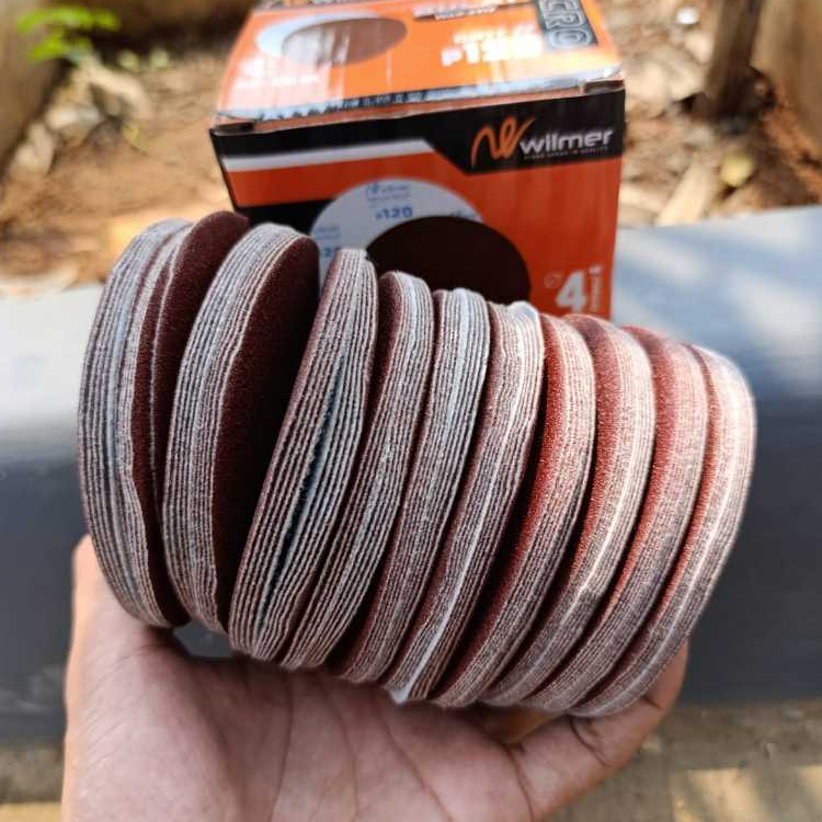 1 box = 100pcs Amplas Tempel / Amplas Velcro 4" Inch MURAH rekat kuat perekat velkro kayu besi dindi
