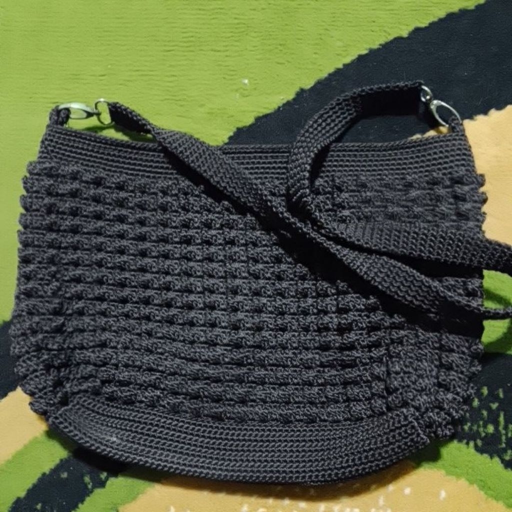 Tas rajut dengan benang nilon 100%ori