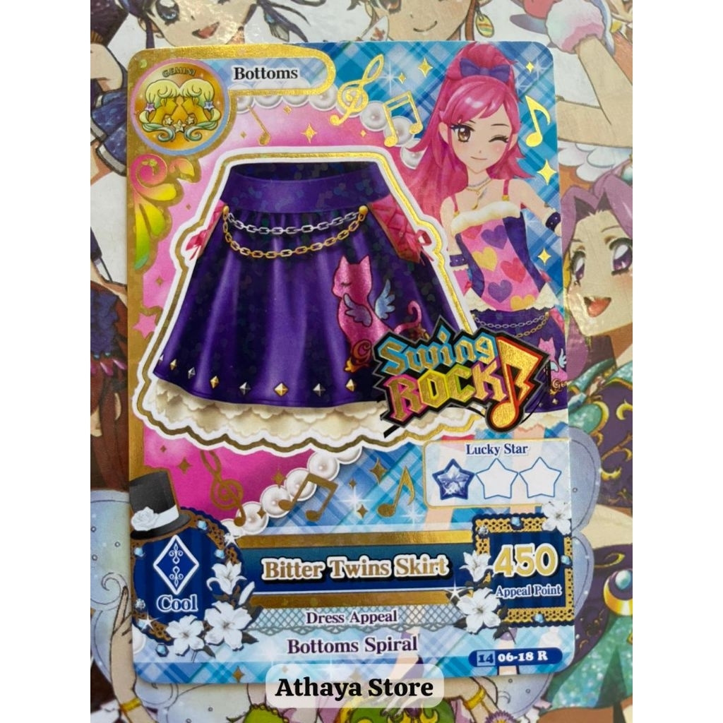 Kartu Aikatsu Bitter Twins Skirt - Rare Zodiac Constellation Gemini - Swing Rock Seira Otoshiro - Se