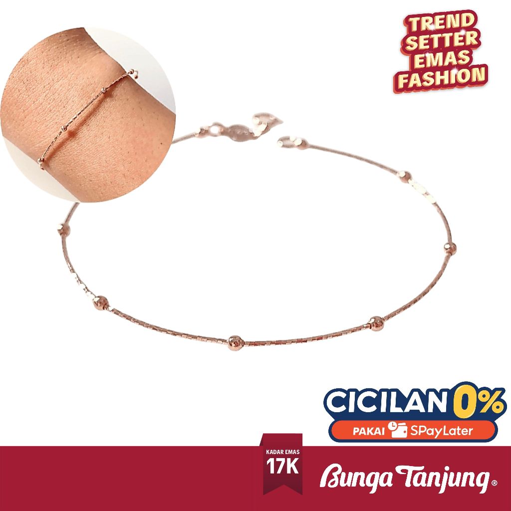 GELANG CHOKER TINY MERICA - EMAS 17K - BUNGA TANJUNG GOLD