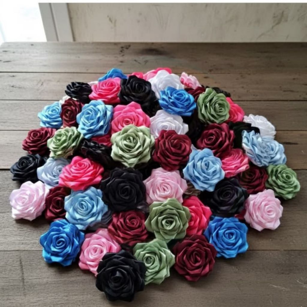 bunga satin tanpa tusuk || bunga satin satuan || bunga satin satuan untuk buket