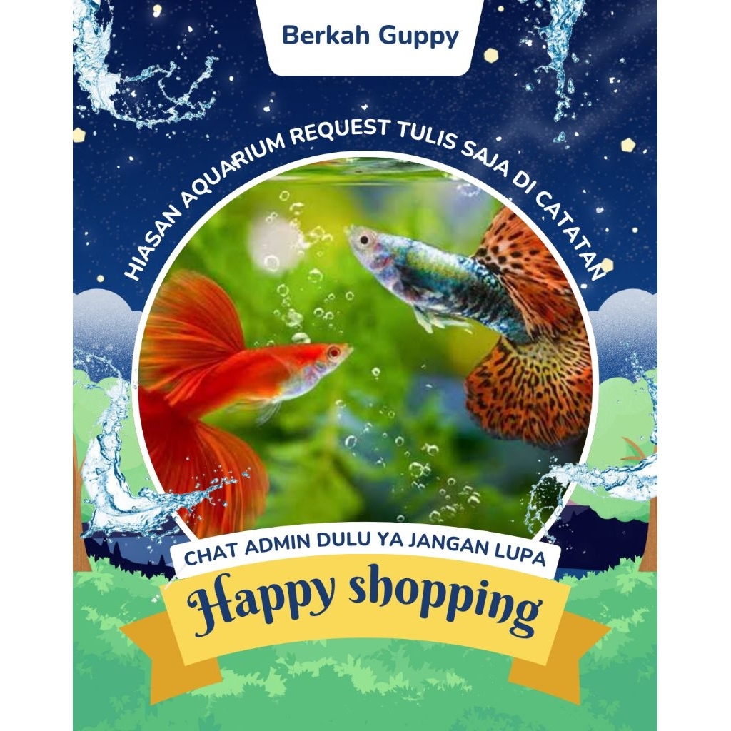 Hiasan Aquarium Stiker bisa request chat admin dulu
