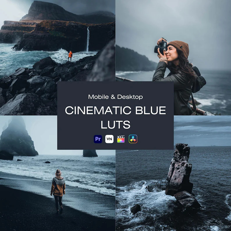 10 Cinematic Blue LUTs, Cinematic Dark LUTs, Dark LUTs, Premiere Pro, VN LUTs, Da Vinci, Final Cut P