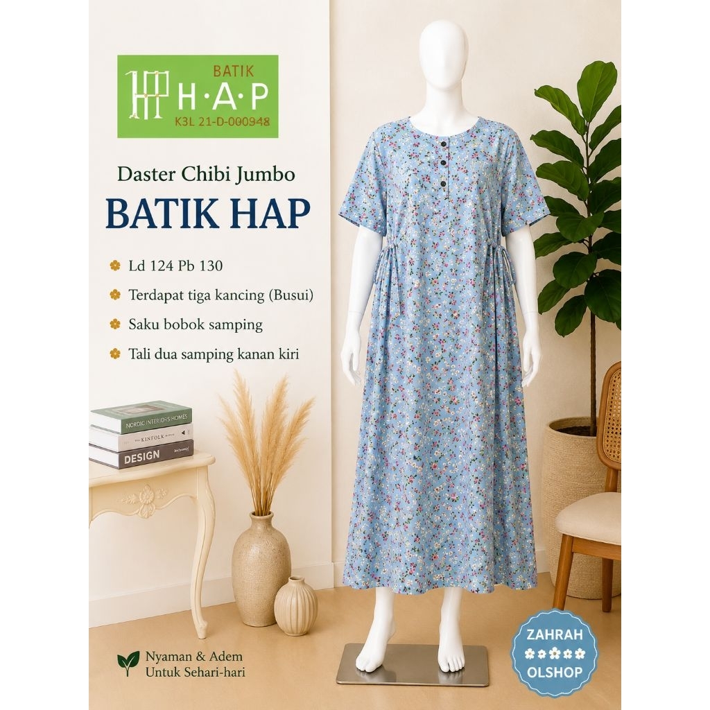 Daster Chibi Jumbo Batik HAP Solo l Daster Chibi Busui Batik HAP Solo l Daster Chibi Jumbo HAP l Das