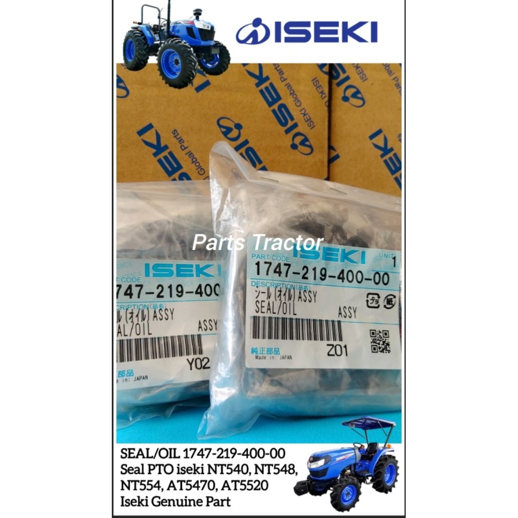 SEAL/OIL 1747-219-400-00Seal PTO iseki NT540, NT548, NT554, AT5470, AT5520
Iseki Genuine Part