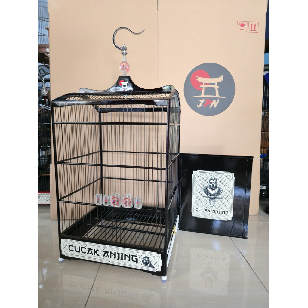 CUCAK ANJING Sangkar Kotak"JPN" acrilic grafirr