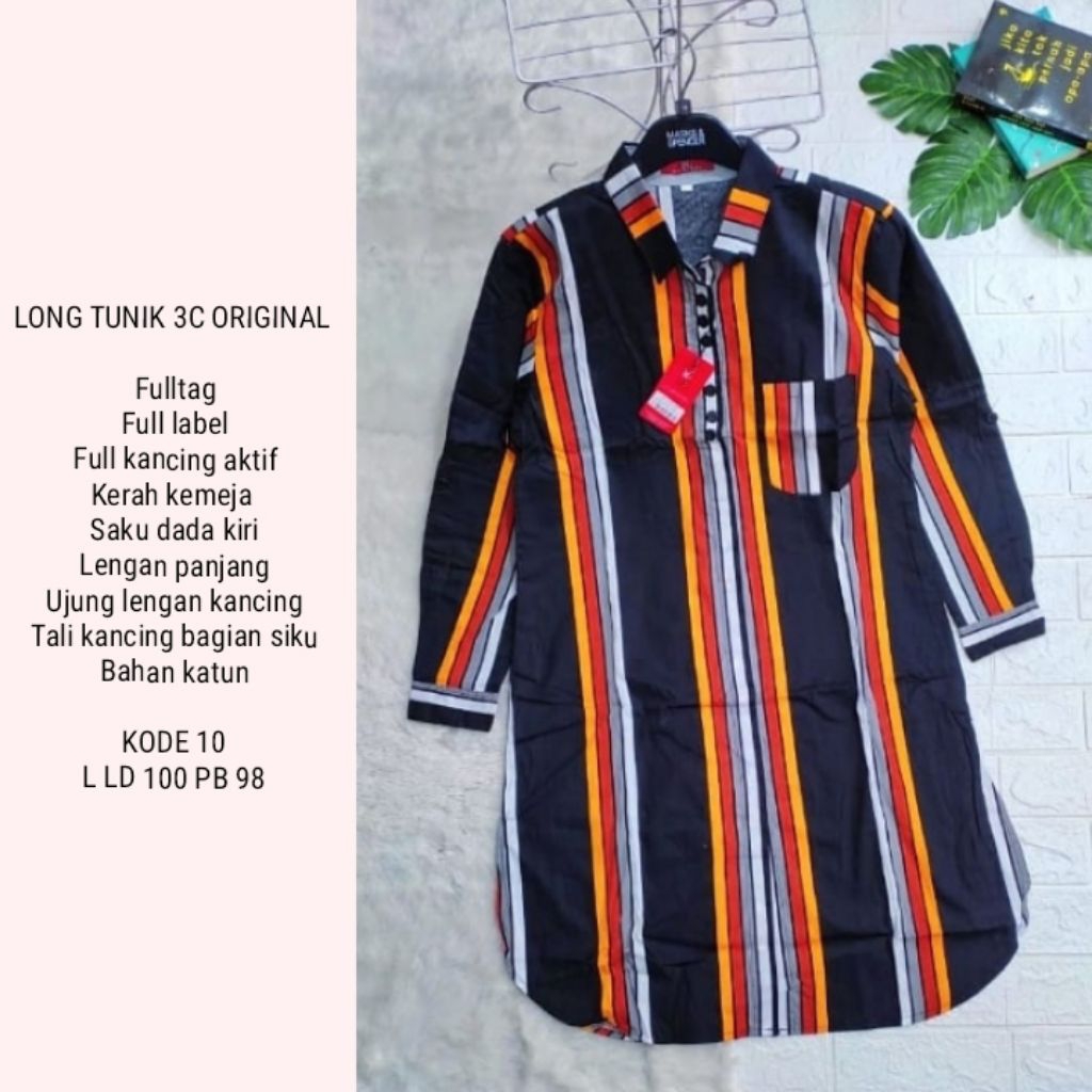 NEW LONG TUNIK 3C KEKINIAN  | kemeja  (SS)