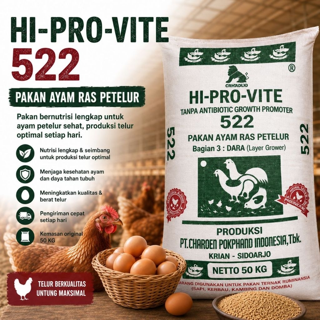 Pakan Ayam Petelur Hi Pro Vite 522