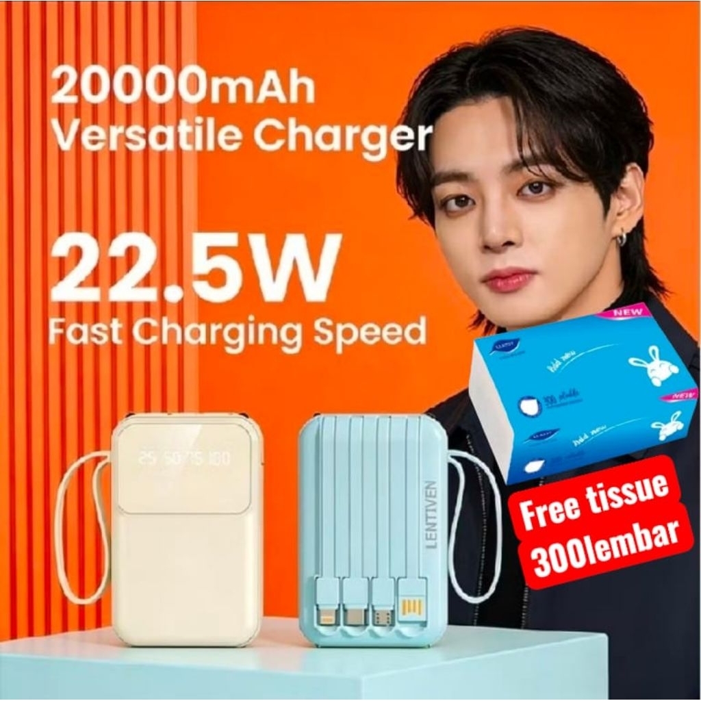 promo obral power bank 20000mah multifungsi / power bank 20000mah 3 kabel / powerbank 3kabel multifu
