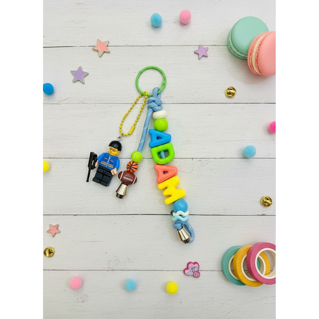 Keychain dan Bagcharm custome nama Roblox / Lego