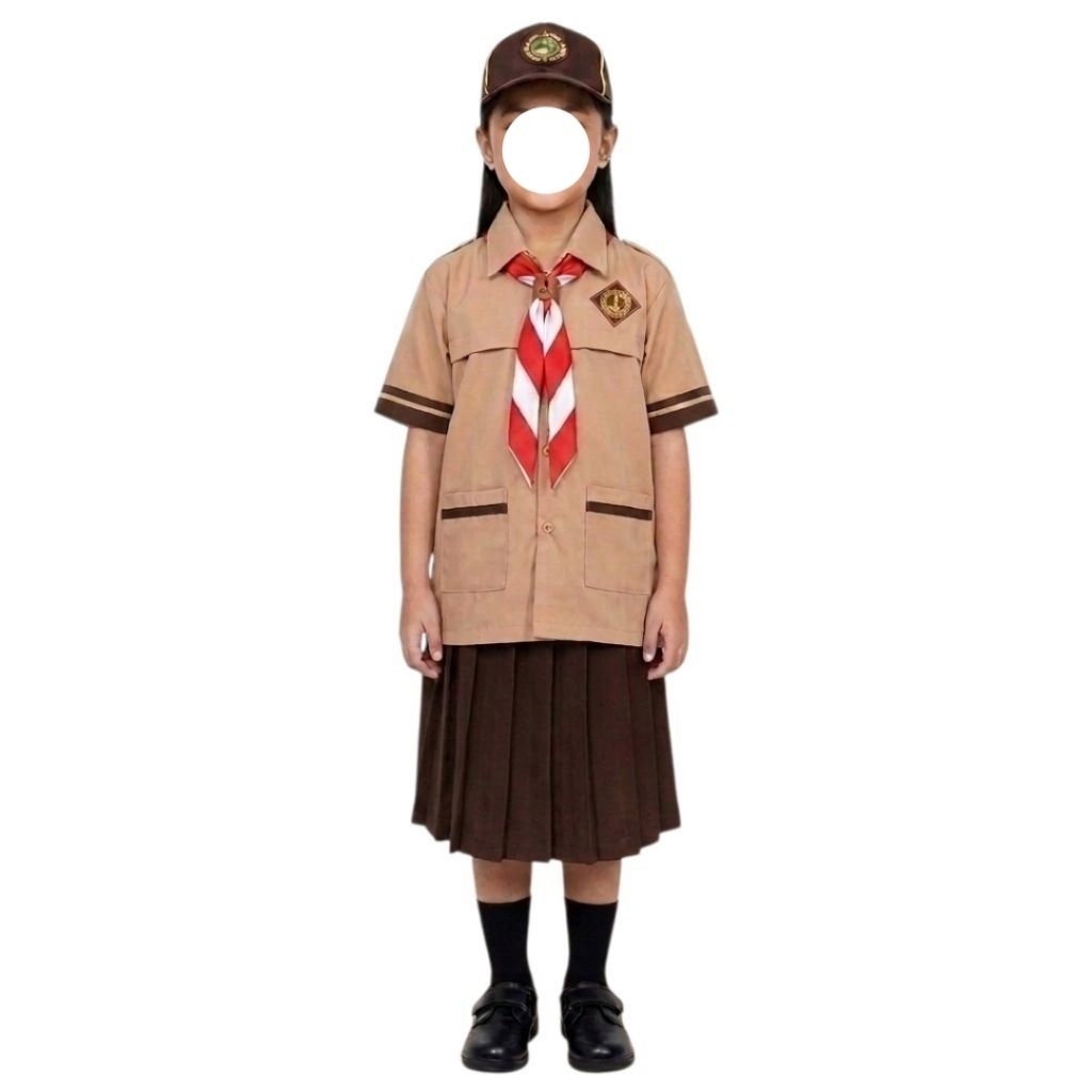 Seragam sekolah paket lengkap setelan pramuka siaga putri / seragam sekolah pramuka siaga/ baju pram