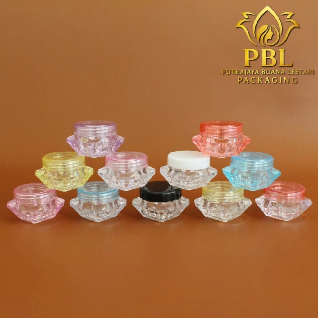 Pot Jar Cream Diamond 5gr / Wadah Cream 5gr / Pot Cream 5gr Jar Acrylic Diamond 5gr