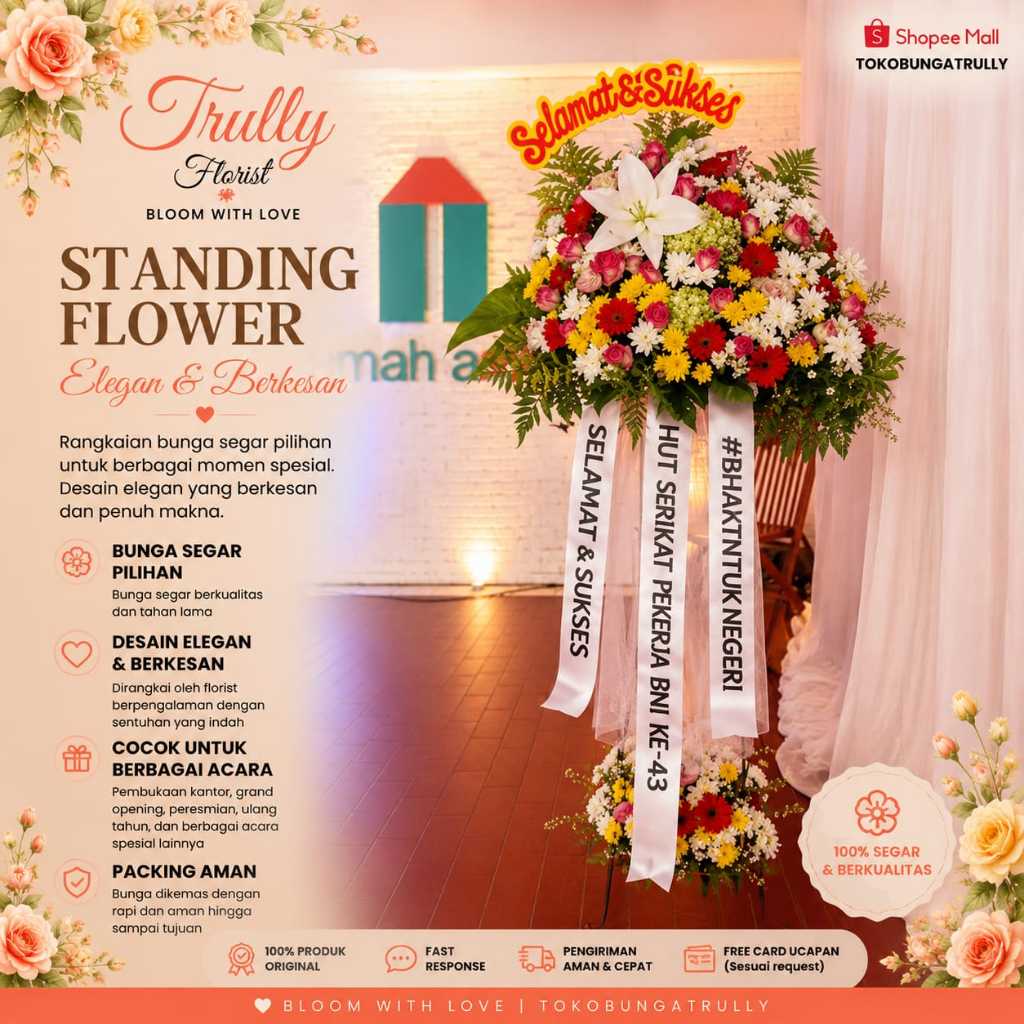 KARANGAN DEKORASI ANNIVERSARY | BUNGA STANDING ANNIVERSARY | DEKORASI ANNIVERSARY - TRULLY FLORIST S