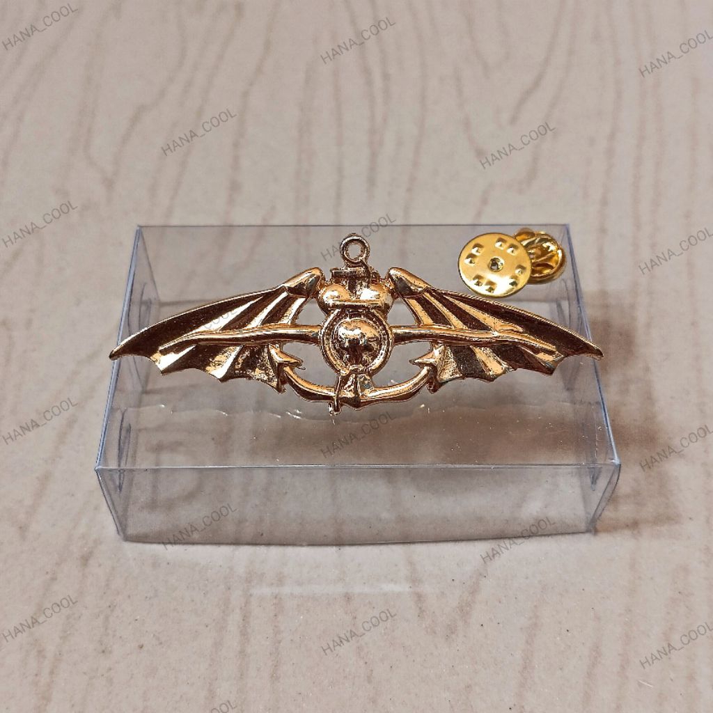 pin scuba driver tni al kancing paku logam gold