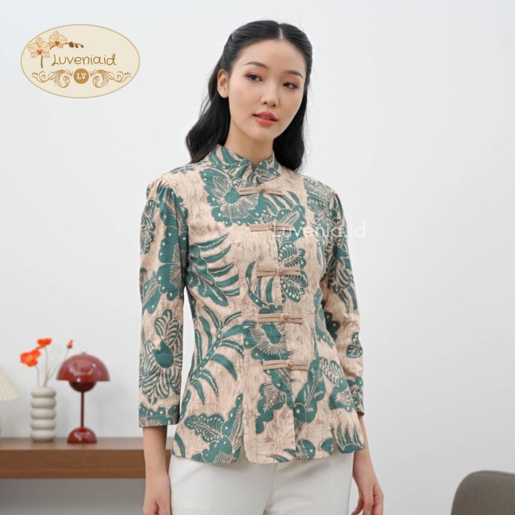 Atasan Batik Wanita 349 BHK - Batik Modern / Blouse Batik / Batik Wanita / Seragam Batik / Batik Cou