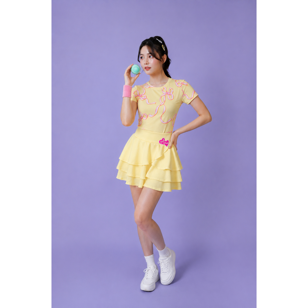 Adore Short Sleeve top atasan olahraga Crop tee padel tennis sport wanita | courtcrush exd.apparel x